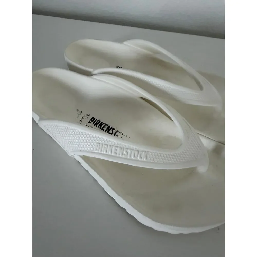 Birkenstock Womens Honolulu Thong Sandals White Rubber Size 38 womens 7